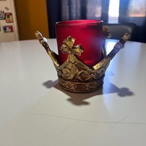 Gold Crown Candle Holder